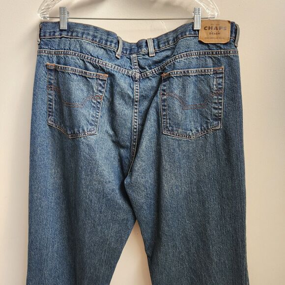 Chaps Jeans Men 42x32 (Fit 42.5x31.75) Blue Denim Straight Leg Grunge Retro Boho - Picture 5 of 16
